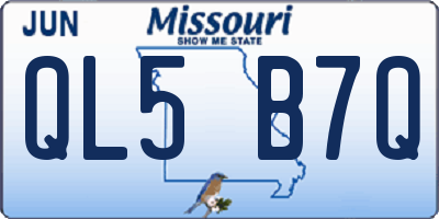 MO license plate QL5B7Q