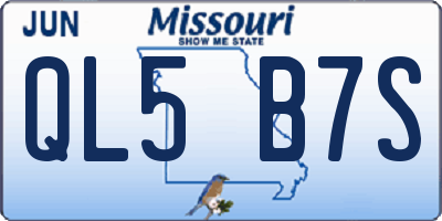 MO license plate QL5B7S