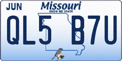 MO license plate QL5B7U