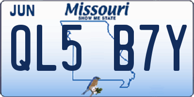 MO license plate QL5B7Y