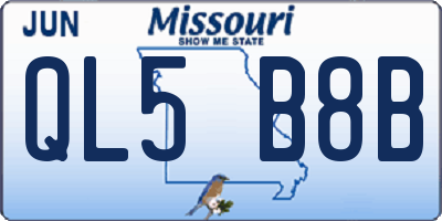 MO license plate QL5B8B