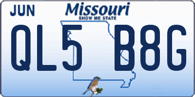 MO license plate QL5B8G