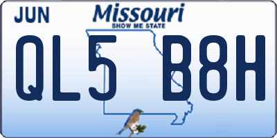 MO license plate QL5B8H