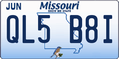MO license plate QL5B8I