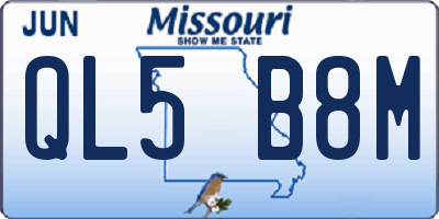 MO license plate QL5B8M