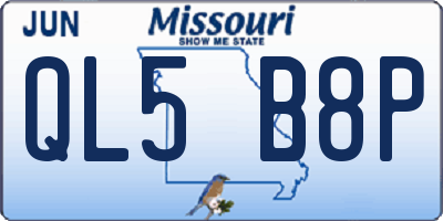 MO license plate QL5B8P