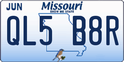 MO license plate QL5B8R