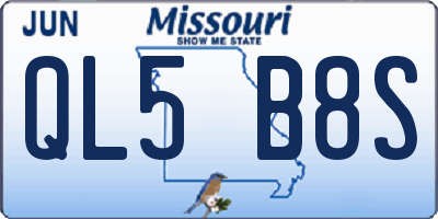 MO license plate QL5B8S