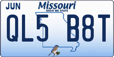 MO license plate QL5B8T
