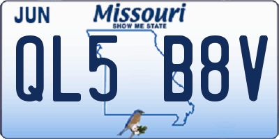 MO license plate QL5B8V