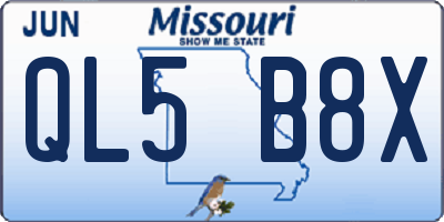 MO license plate QL5B8X