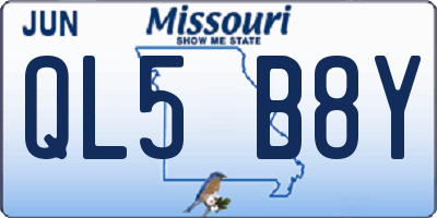 MO license plate QL5B8Y