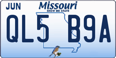 MO license plate QL5B9A