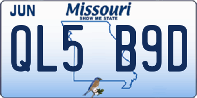 MO license plate QL5B9D