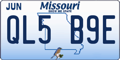 MO license plate QL5B9E