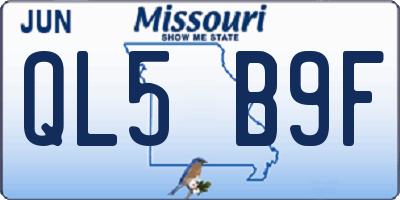 MO license plate QL5B9F
