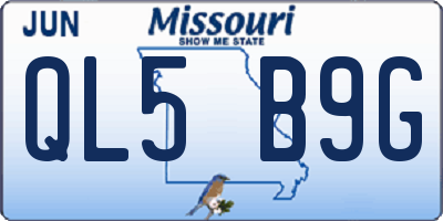 MO license plate QL5B9G