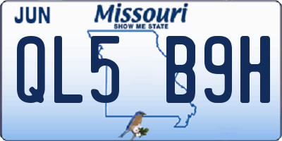 MO license plate QL5B9H