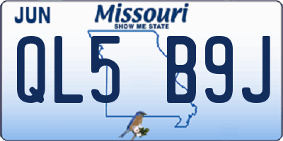 MO license plate QL5B9J