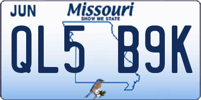 MO license plate QL5B9K