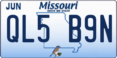 MO license plate QL5B9N