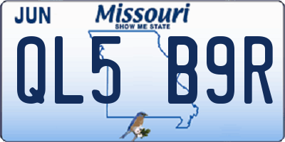 MO license plate QL5B9R