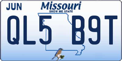 MO license plate QL5B9T