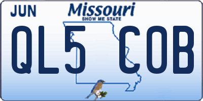 MO license plate QL5C0B