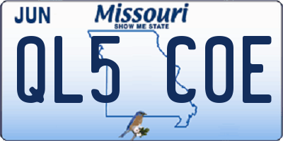 MO license plate QL5C0E