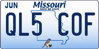 MO license plate QL5C0F