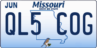 MO license plate QL5C0G