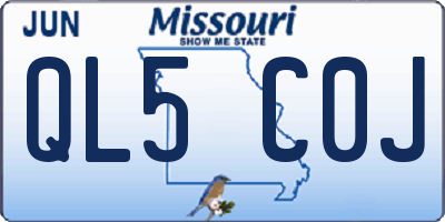 MO license plate QL5C0J