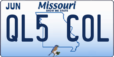 MO license plate QL5C0L