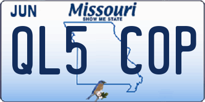 MO license plate QL5C0P