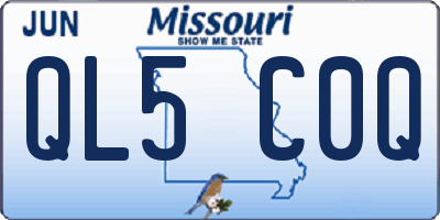 MO license plate QL5C0Q