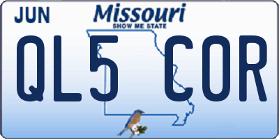 MO license plate QL5C0R