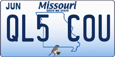 MO license plate QL5C0U