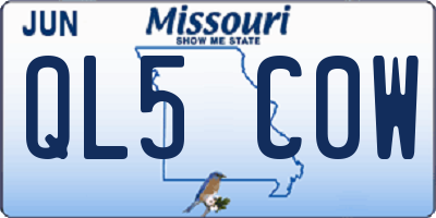 MO license plate QL5C0W