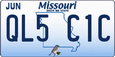 MO license plate QL5C1C