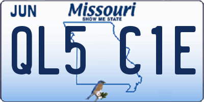 MO license plate QL5C1E