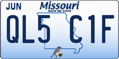 MO license plate QL5C1F