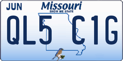 MO license plate QL5C1G