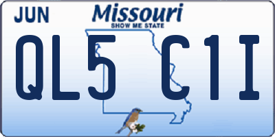 MO license plate QL5C1I