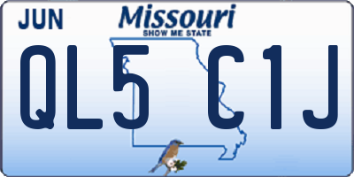 MO license plate QL5C1J