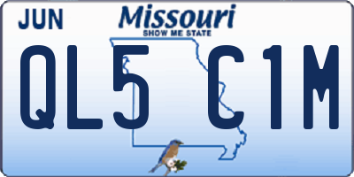 MO license plate QL5C1M