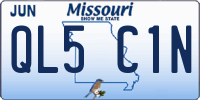 MO license plate QL5C1N