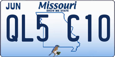 MO license plate QL5C1O