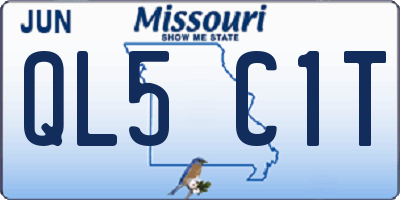MO license plate QL5C1T