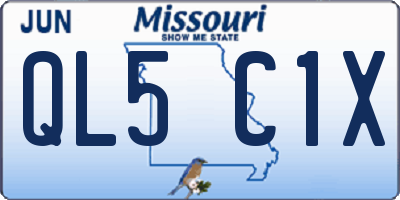 MO license plate QL5C1X