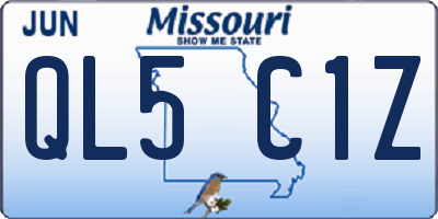 MO license plate QL5C1Z